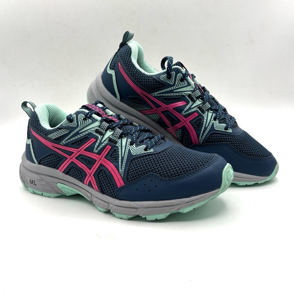 Asics Women's Gel-Venture 8 Blue Multicolor Athletic Running Shoes Size 6.5